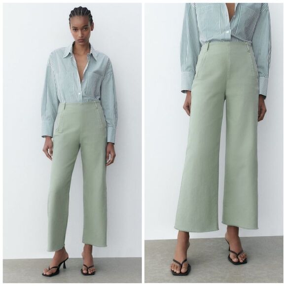 ZARA HIGH WAISTED CULOTTES - Picture 1 of 10